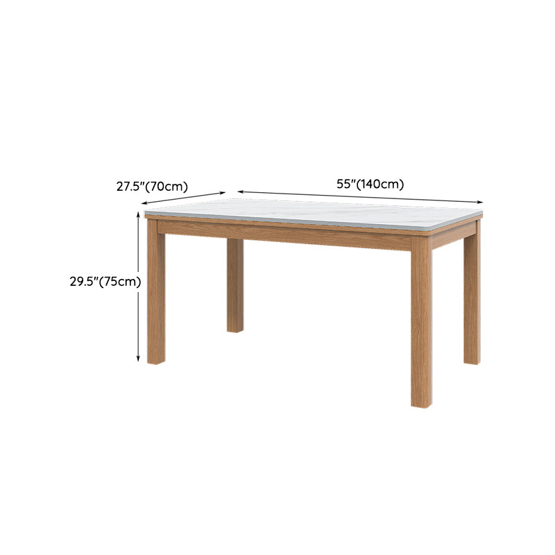 Stone Top Dining Table Set with Wooden Chairs 1/2/5 Pieces Dinette Set for Home