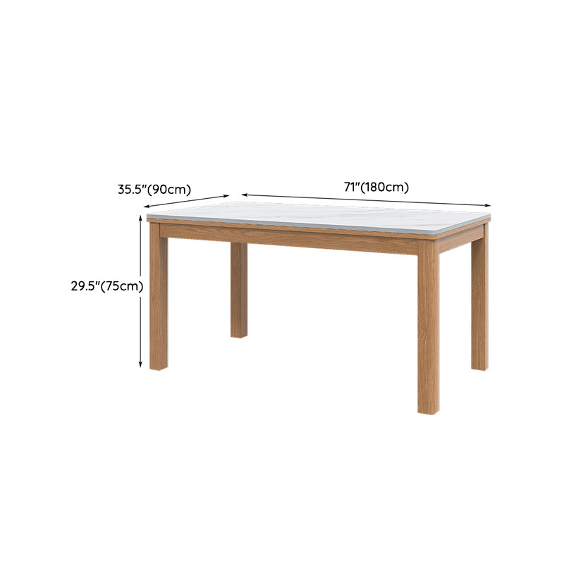 Stone Top Dining Table Set with Wooden Chairs 1/2/5 Pieces Dinette Set for Home