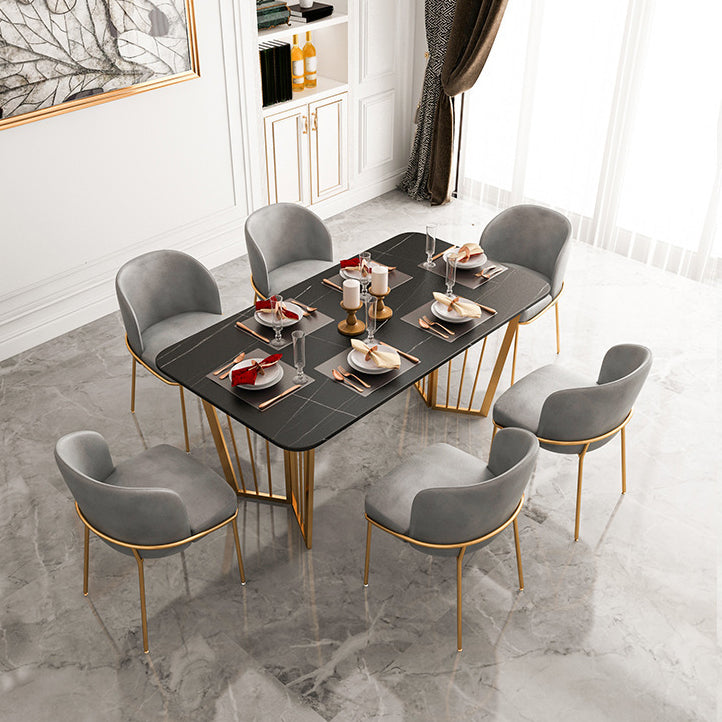 Rectangular Dining Table Set 1/2/5/7 Pieces Metal Dinette Set for Kitchen