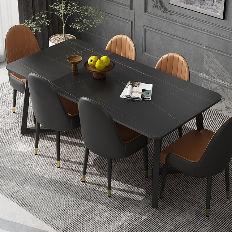 Modern Black Dining Table Set 1/2/5/7 Pieces Metal Dinette Set for Home