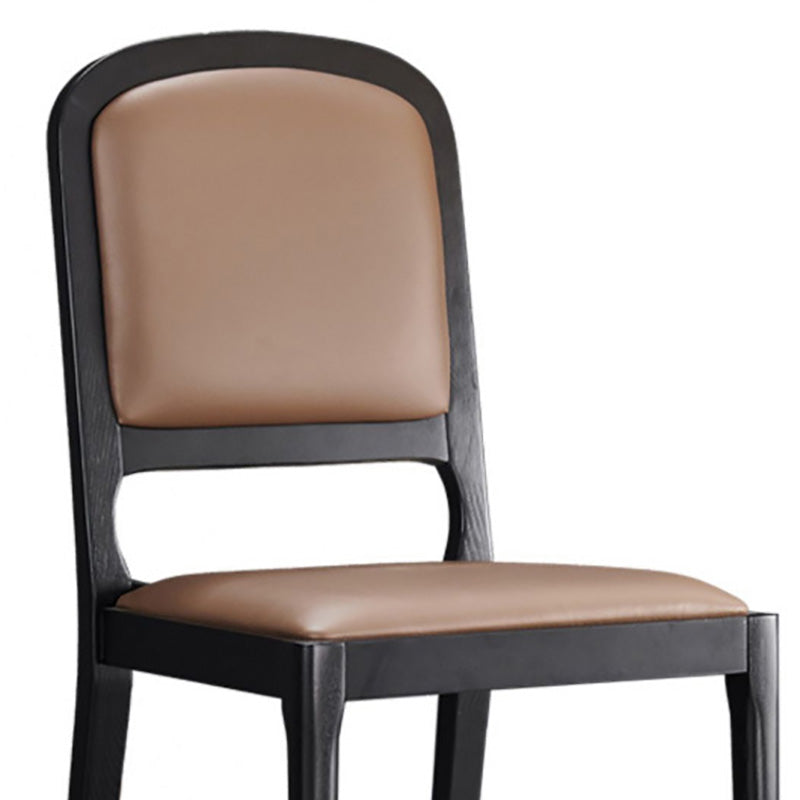 Contemporary Wood Dining Armless Chairs Open Back Dining Side Chair