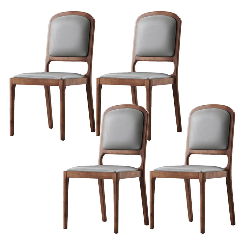 Contemporary Wood Dining Armless Chairs Open Back Dining Side Chair