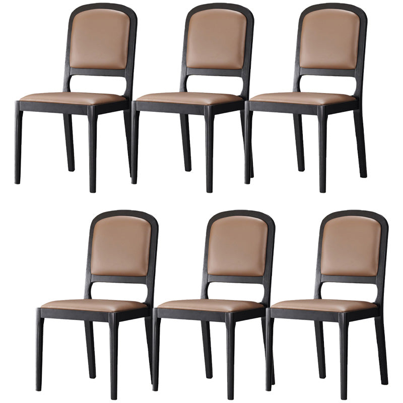 Contemporary Wood Dining Armless Chairs Open Back Dining Side Chair