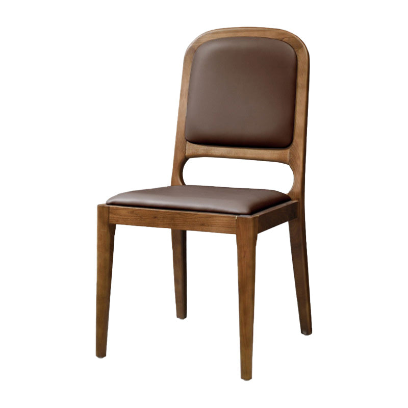 Contemporary Wood Dining Armless Chairs Open Back Dining Side Chair