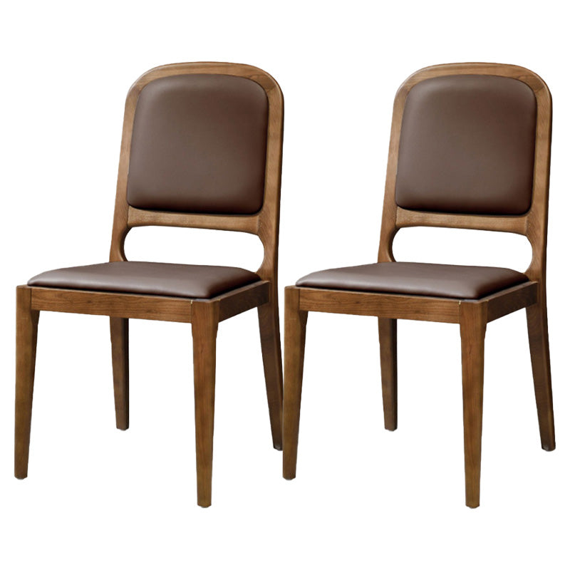 Contemporary Wood Dining Armless Chairs Open Back Dining Side Chair