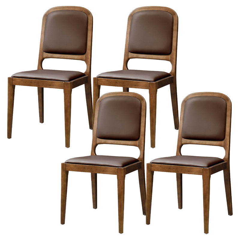 Contemporary Wood Dining Armless Chairs Open Back Dining Side Chair