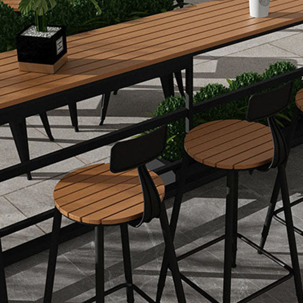 Industrial Pub Set with Fixed Table 1/5 Pieces Rectangle Bar Table Set