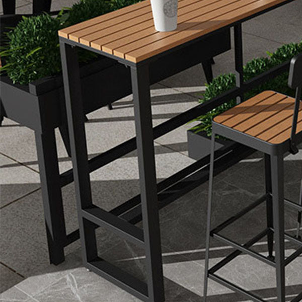 Industrial Pub Set with Fixed Table 1/5 Pieces Rectangle Bar Table Set