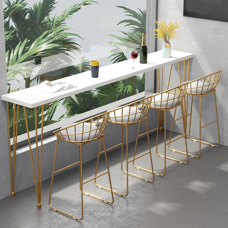 Solid Wood Bar Table Set Glam Rectangle 1/5/9 Pieces Counter Table