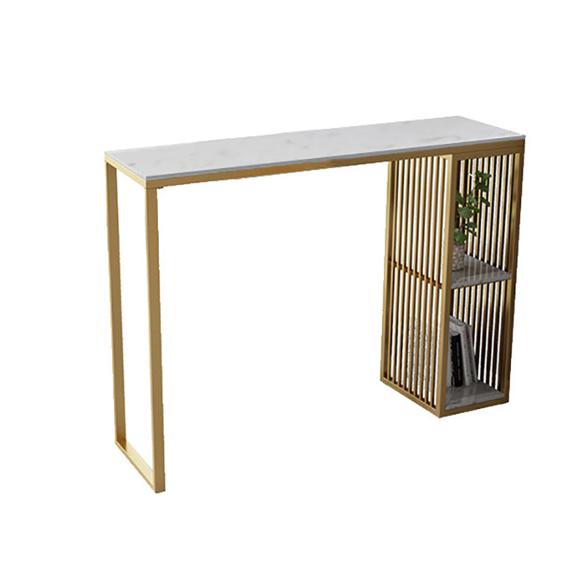 Modern Bar Table Set 1/3 Pieces Faux Marble Counter Table with Upholstered Stools