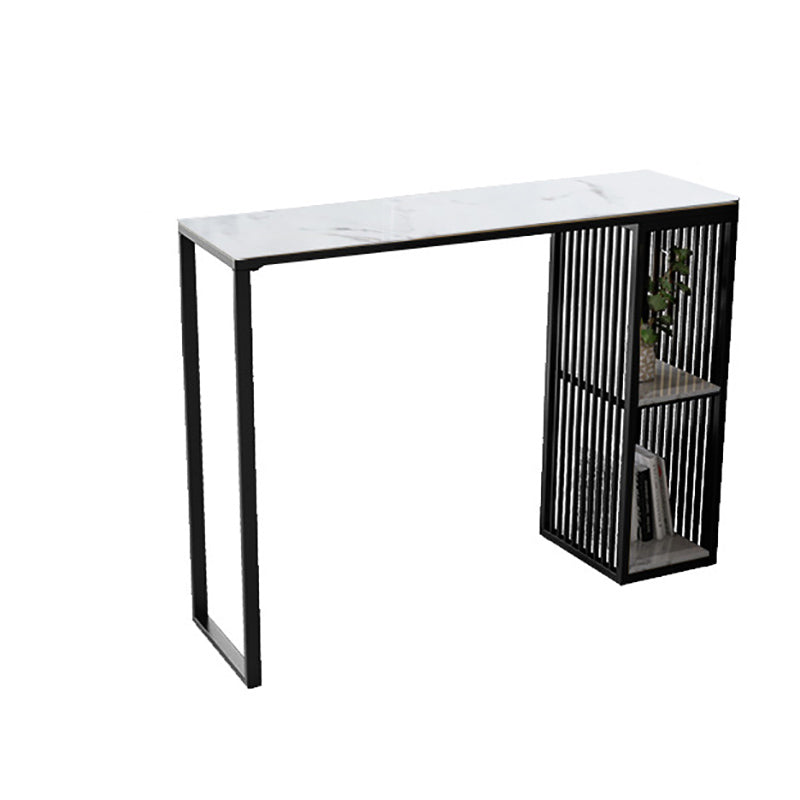 Modern Bar Table Set 1/3 Pieces Faux Marble Counter Table with Upholstered Stools