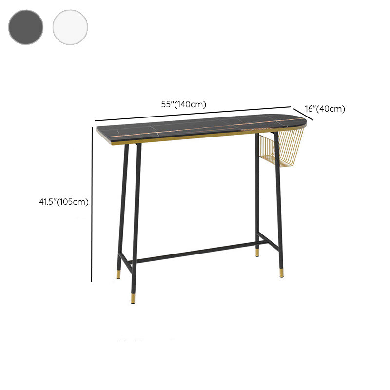 Modern Stone Bar Table Set 1/3 Pieces Counter Table with Solid Back Stools