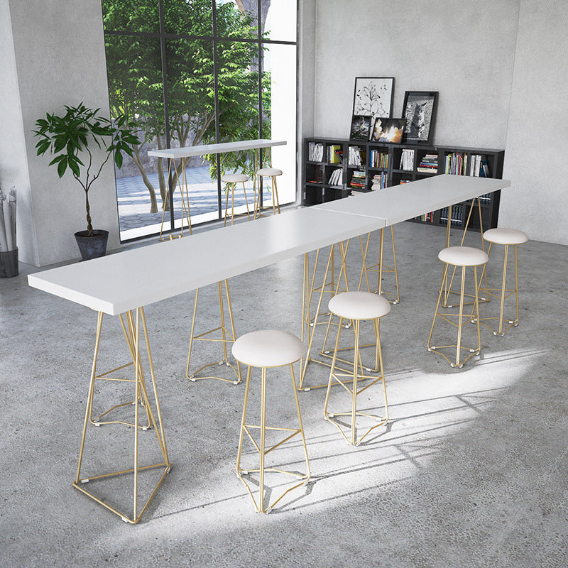 White Bar Stool and Table Set 1/2/3 Pieces Rectangular Pub Table Set