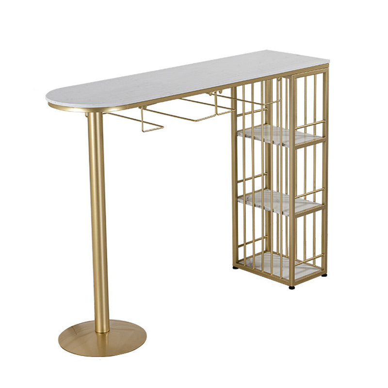 Modern Bar Table Set 1/3 Pieces Faux Marble Counter Counter Set for Dining Room