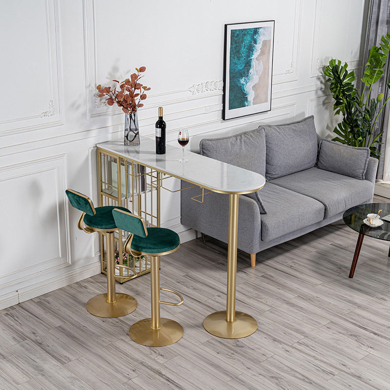 Modern Bar Table Set 1/3 Pieces Faux Marble Counter Counter Set for Dining Room