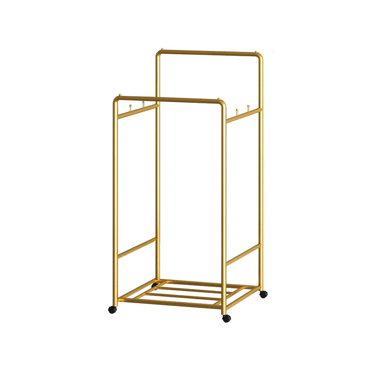 Modern Hall Stand 2 Hanging Rails and Storage Shelving Entryway Kit with Castors