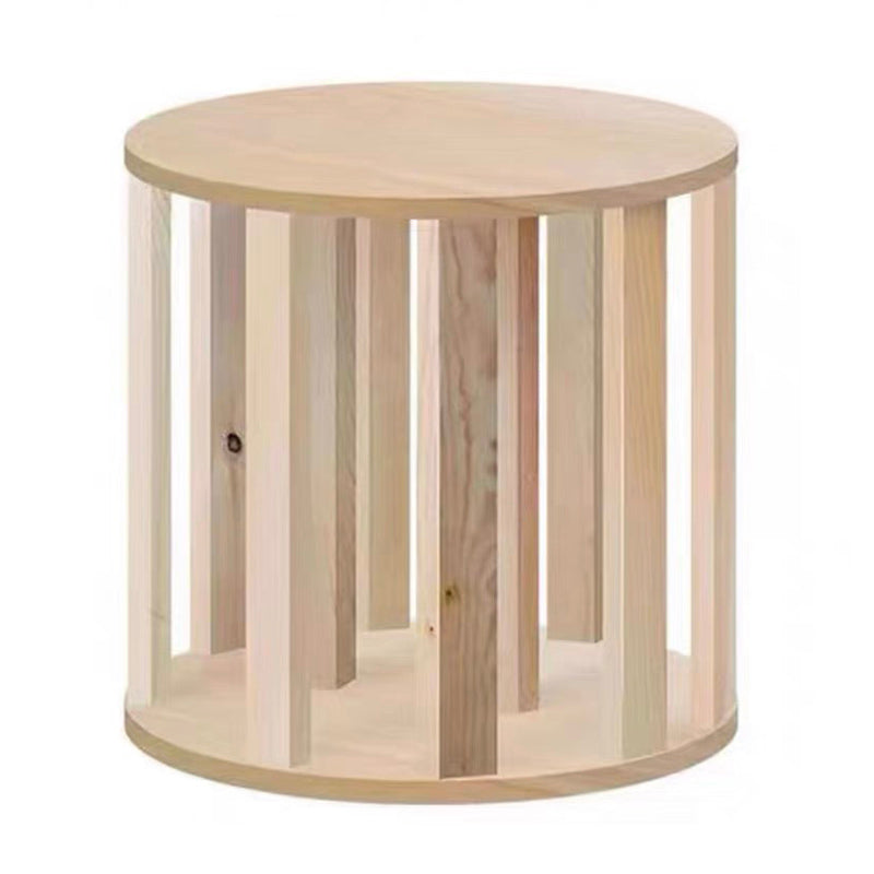 Faux Leather Pouf Cylinder Solid Water Resistant Modern Standard Ottoman