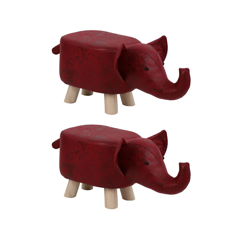 Contemporary Specialty Pouf Faux Leather Upholstered Ottoman