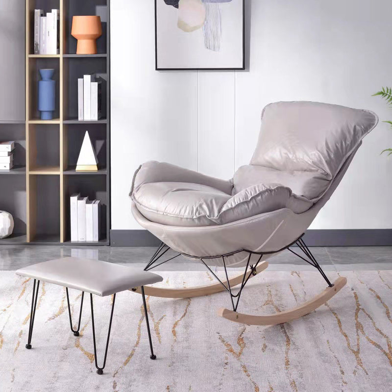 Modern Rocking Chair Upholstered Button-Tufted Glider for Living Room