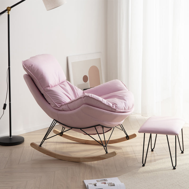 Modern Rocking Chair Upholstered Button-Tufted Glider for Living Room
