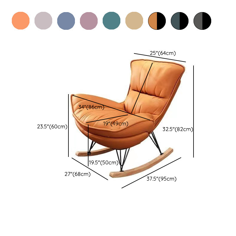 Modern Rocking Chair Upholstered Button-Tufted Glider for Living Room