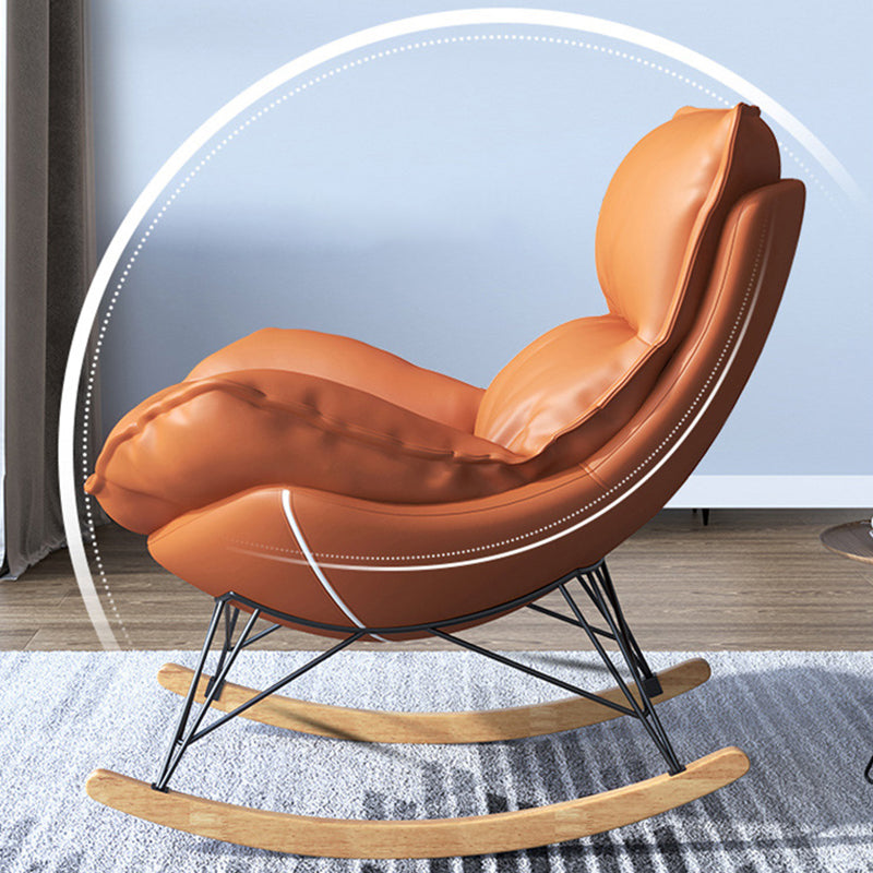 Leisure Solid Color Rocker Chair Water Resistant Glider Chair with Ottoman