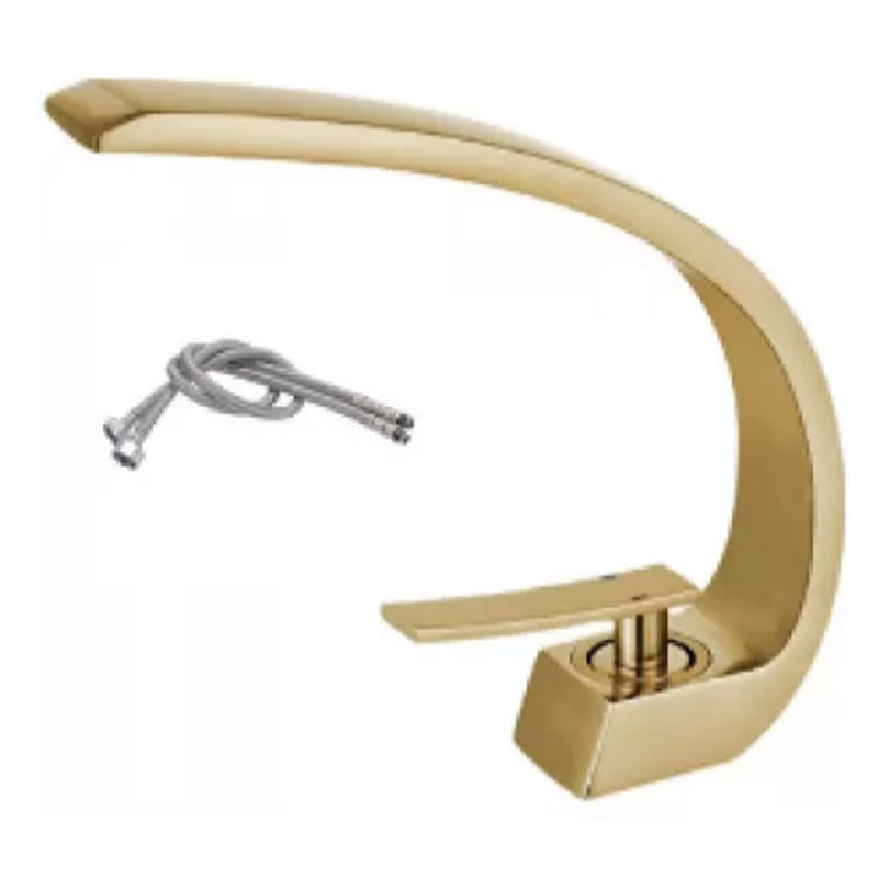 Light Luxury Bathroom Faucet Single Hole Basin Lavatory Faucet with Lever Handle