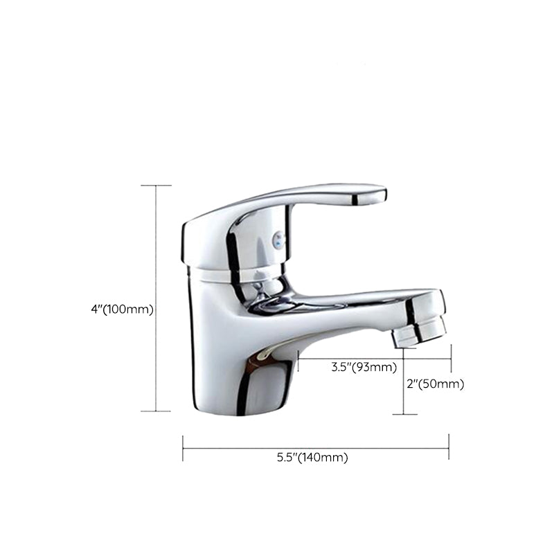 Contemporary Single Handle Kitchen Faucet Low Profile Faucet in Chrome