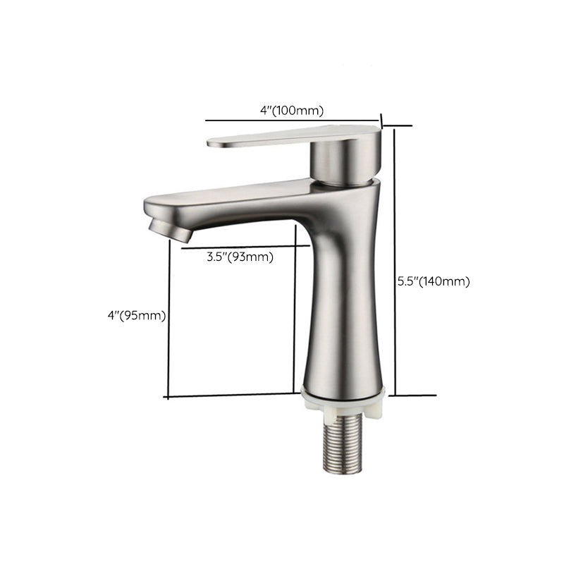 Contemporary Single Handle Kitchen Faucet Low Profile Faucet in Chrome