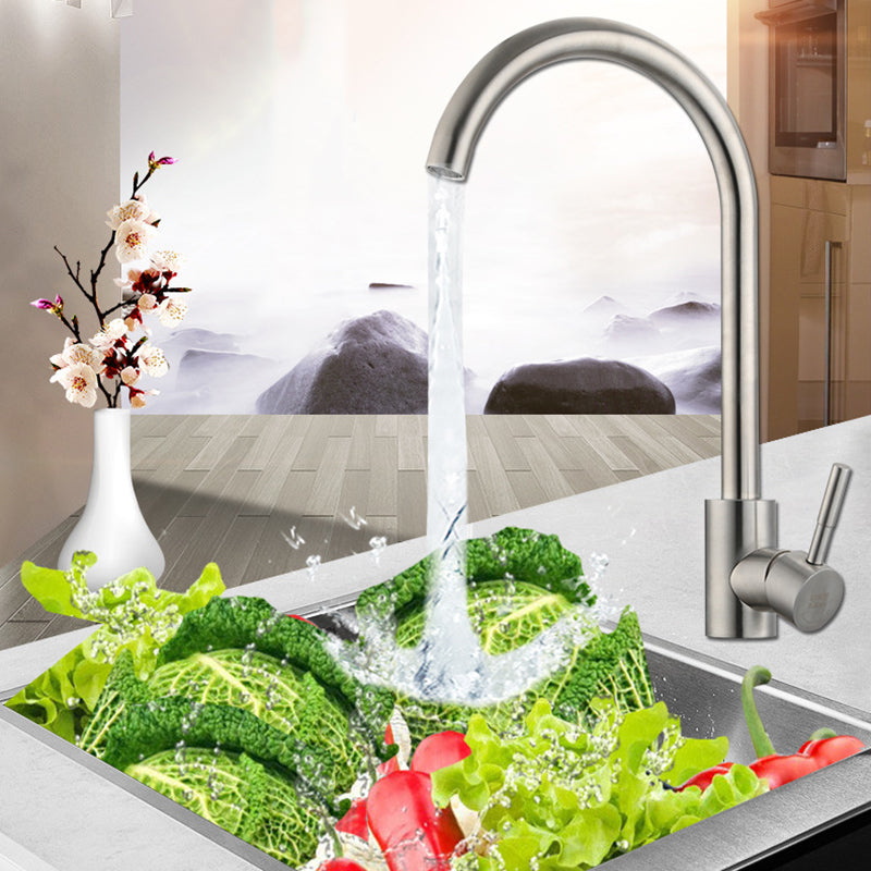 Contemporary Single Handle Kitchen Faucet 1-Hold Water Filler