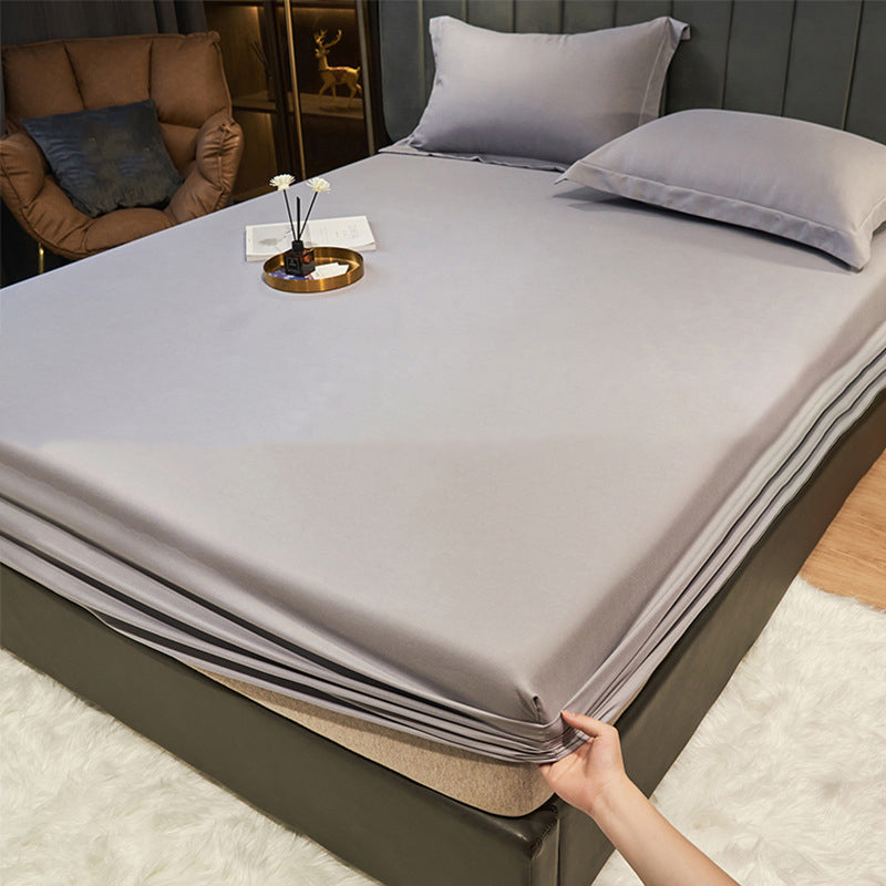 Plain Weave Sheet Solid Color Bed Sheet Breathable Cotton Fitted Sheet