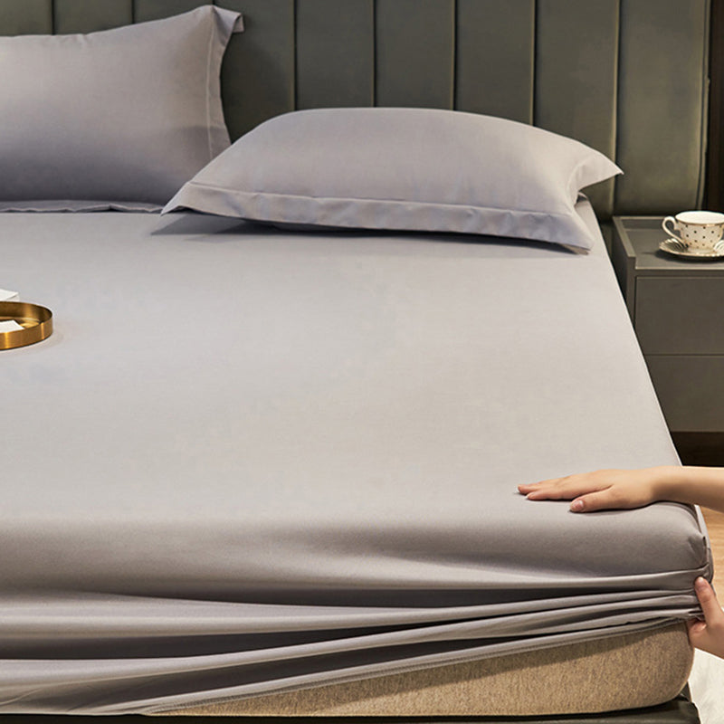 Plain Weave Sheet Solid Color Bed Sheet Breathable Cotton Fitted Sheet