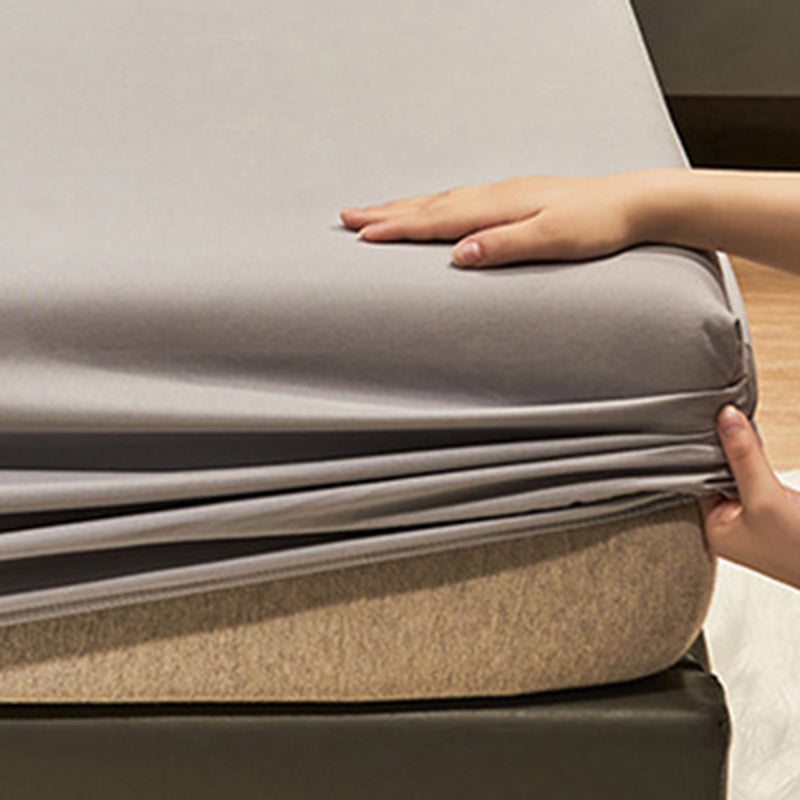 Plain Weave Sheet Solid Color Bed Sheet Breathable Cotton Fitted Sheet