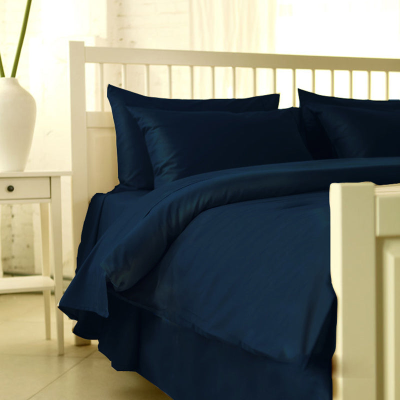 Cotton Fitted Sheet 1-Piece Silky Pure Color Wrinkle Resistant Sheet Set