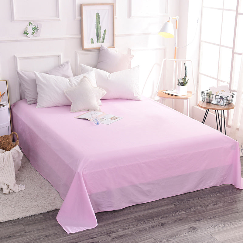 Solid Color 1-Piece Bed Sheet Cotton Fade Resistant Sheet Sets in White