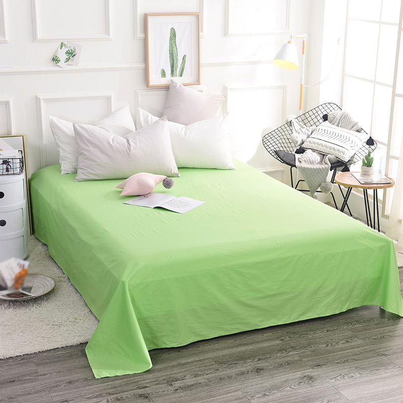 Solid Color 1-Piece Bed Sheet Cotton Fade Resistant Sheet Sets in White