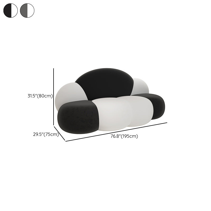 29.53" Wide Polyester Blend Curved Sofa Cloud Shape Armless Sofa