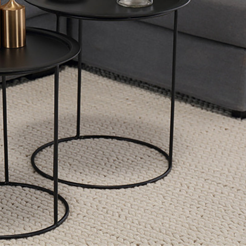 Mid-Century Metallic Side End Snack Table Round Side End Table