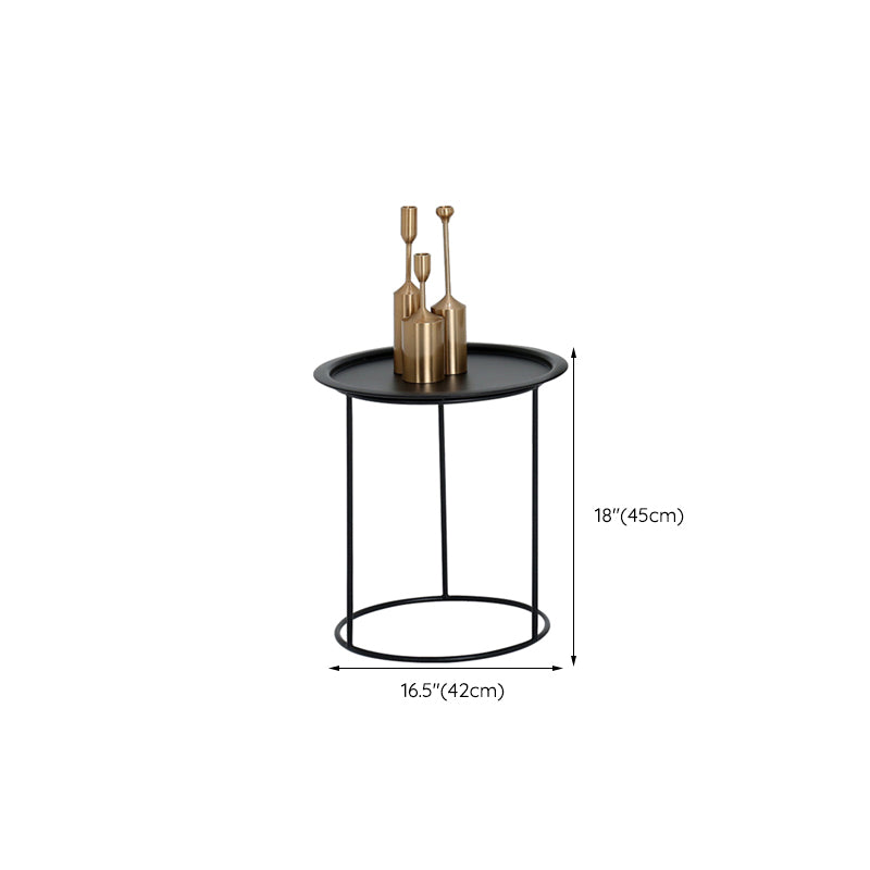 Mid-Century Metallic Side End Snack Table Round Side End Table