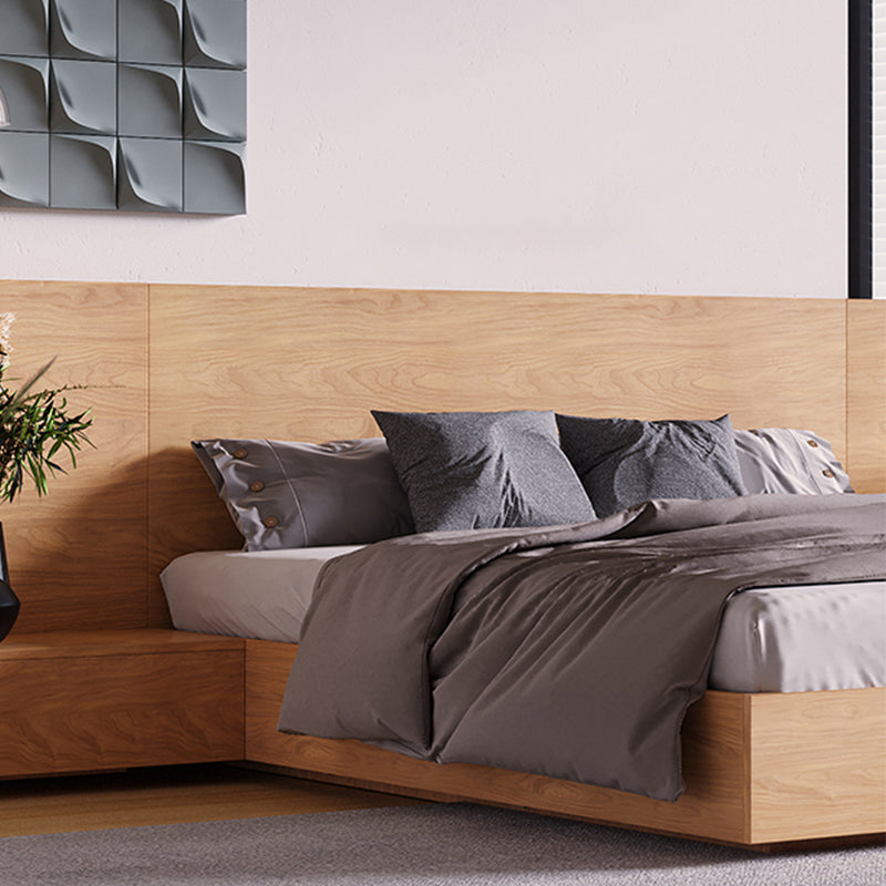 Lift Up Storage Panel Bed Rectangular Panel Platform Bed Natural