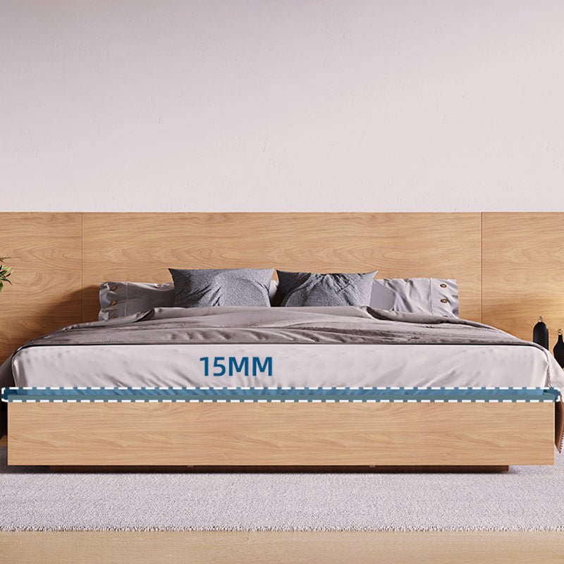 Lift Up Storage Panel Bed Rectangular Panel Platform Bed Natural