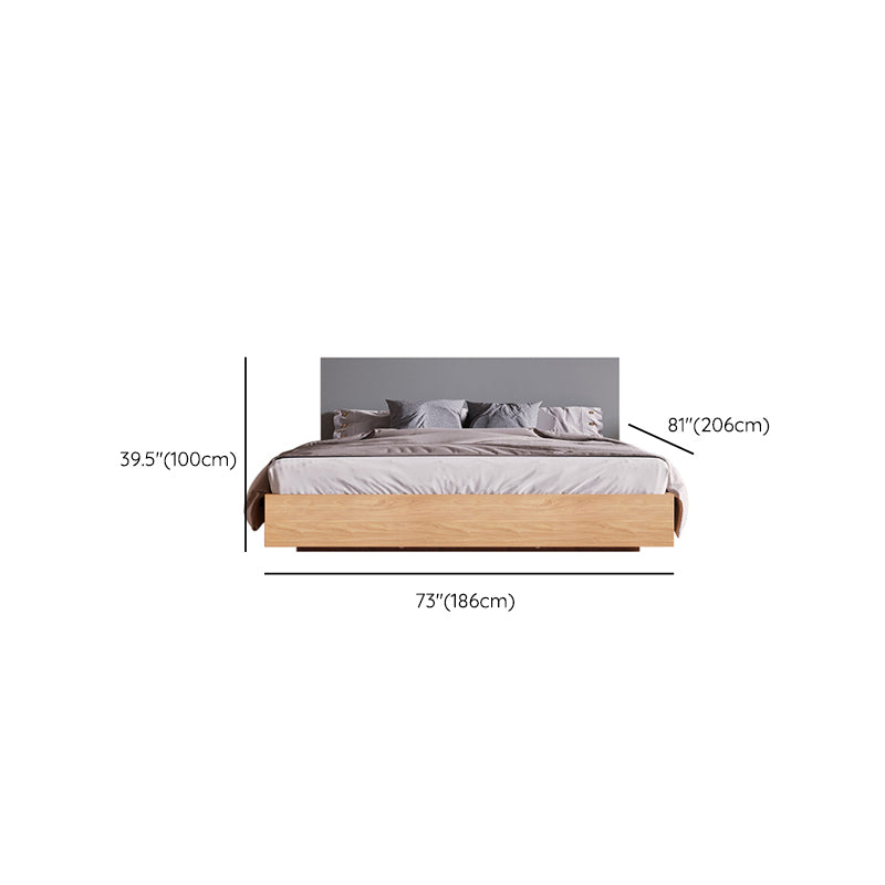 Lift Up Storage Panel Bed Rectangular Panel Platform Bed Natural