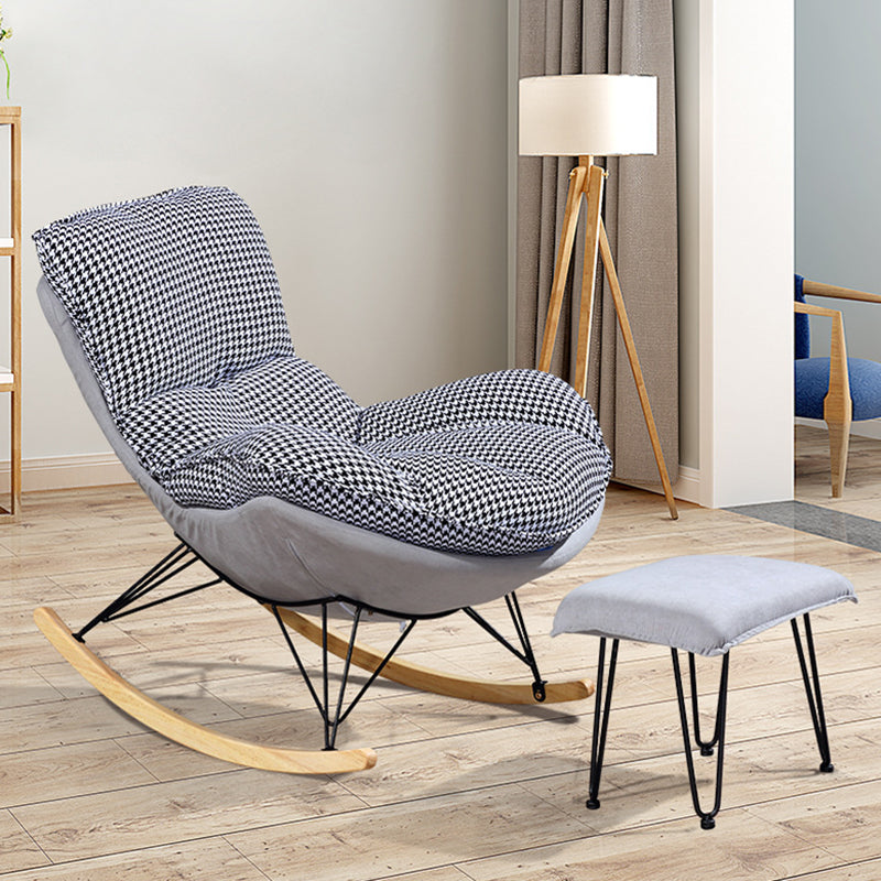 Modern Rocker Upholstered Tufted Cushions with Light Legs Glider