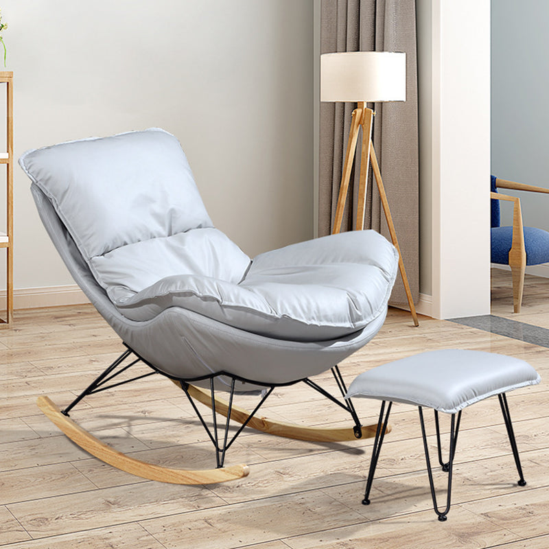 Modern Rocker Upholstered Tufted Cushions with Light Legs Glider