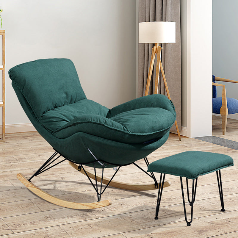 Modern Rocker Upholstered Tufted Cushions with Light Legs Glider