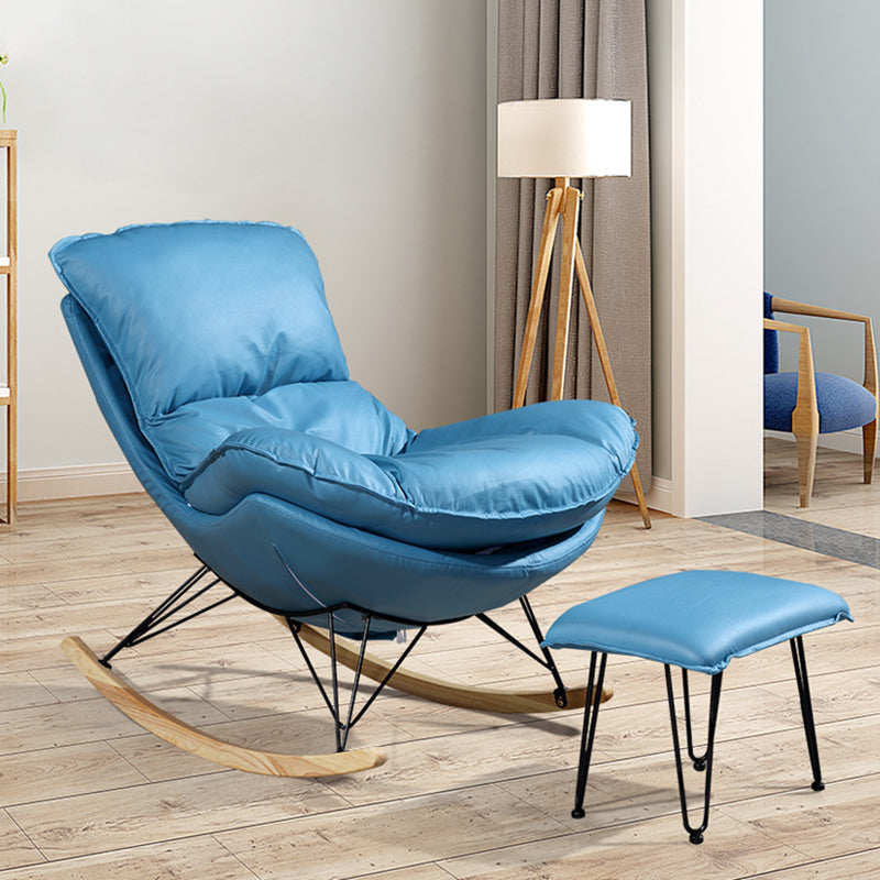 Modern Rocker Upholstered Tufted Cushions with Light Legs Glider