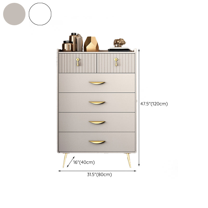 Manufactured Wood Dresser Glam Storage Chest with 6/7 Drawers