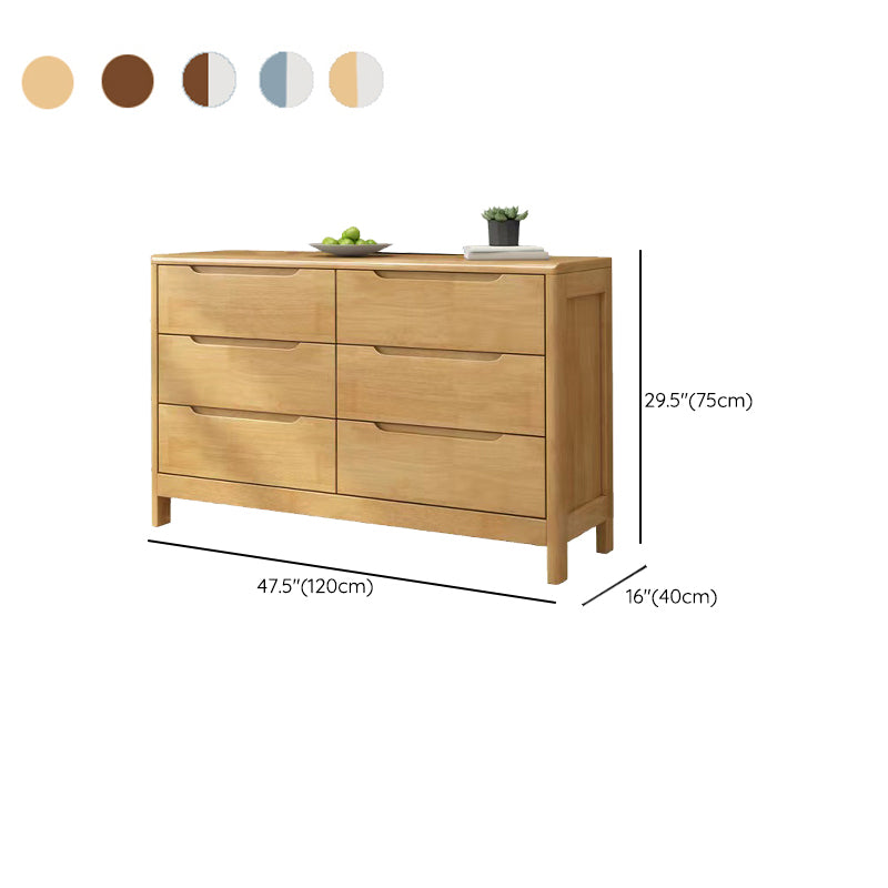 Rubber Wood Contemporary Storage Chest Home Chest with Drawers