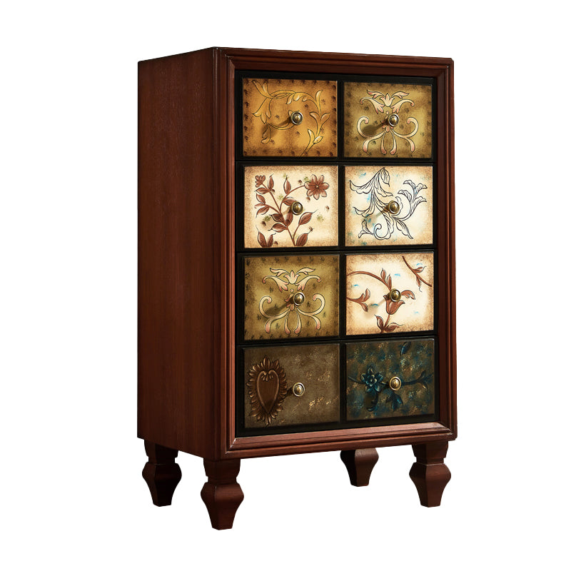 American Traditional Wooden Storage Chest Home Chest with Drawers