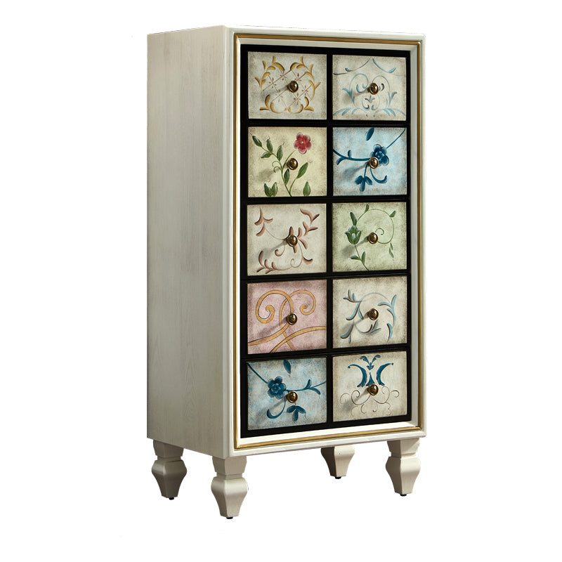 American Traditional Wooden Storage Chest Home Chest with Drawers